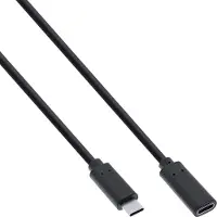 InLine 35771 Câble USB 3.2, USB Typ-C Rallonge mâle/femelle, noir, 1m
