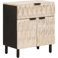 vidaXL Cabinet de chevet Blanc 50 x 33 x 60 cm Bois de mangue massif
