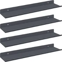 vidaXL Étagère Murale avec étagère 4 pcs Anthracite 40 x 9 x 2,5 cm
