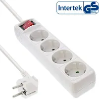 InLine 16445G multiprise, 4x contact de protection, avec interrupteur, 5m, blanc