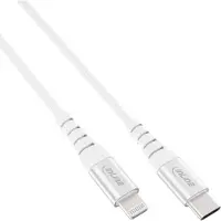 InLine Câble USB-C Lightning, pour iPad, iPhone, iPod, argent/alu, 2m MFi