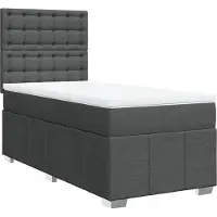 Syfax Sommier à lattes de lit et matelas Gris foncé 90x190 cm Tissu