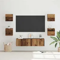 Prolenta Meuble TV exclusif - Ensemble de 6 pièces en bois massif recyclé