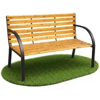 Akord Banc De Jardin Dalia Noir/Bois Naturel 122X58X82