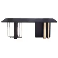 Xl Moebel Gmbh Table de salle à manger en bois noir Table de salle à manger de style 180x90