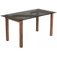 Xl Moebel Gmbh Table de salle à manger en verre Table de cuisine rectangulaire avec pieds en bois
