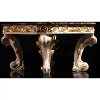 Xl Moebel Gmbh Table basse avec marbre Table ronde antique Table d'appoint baroque rococo italienne