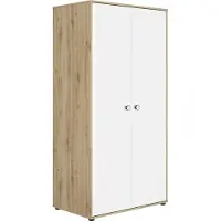 Galipette Armoire Marta 2 portes - blanc/chêne