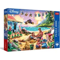 Trefl Premium Plus Quality - Puzzle Disney, Lilo & Stitch Beach Party – 1000 pièces, série de puzzles sur les personnages, pour adultes et enfants à partir de 14 ans