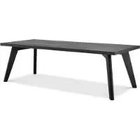 Casa Padrino Table de salle à manger de luxe en bois massif noir 240 x 100 x H. 76 cm - Table de cuisine rectangulaire en chêne - Meubles de salle à manger de luxe en bois massif