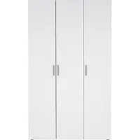 Ebuy24 Petra Armoire avec 3 portes,Reproduction chêne, blanc brillant.