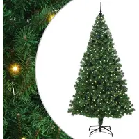 vidaXL Sapin de Noël artificiel Vert 240 cm PVC, Acier et Plastique