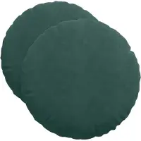 vidaXL Coussins de siège 2 pcs Vert foncé Ø 40 x 13 cm Velours