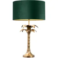 Casa Padrino Lampe de table de luxe Palmier Vintage Laiton / Vert Ø 45 x H. 76 cm - Lampe de bureau au design palmier - Lampes de table de luxe - Meubles de luxe - Qualité de luxe