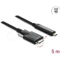 DeLOCK 83623, 5 m, USB-C, Micro-USB B, USB 2.0, 10 Gbit/s, noir