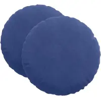 vidaXL Coussins de siège 2 pcs Bleu police Ø 40 x 13 cm Velours