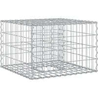 vidaXL Jardinière surélevée en gabions, 60 x 60 x 40 cm, acier galvanisé, argenté
