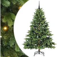 vidaXL Sapin de Noël artificiel avec 150 LED Vert 150 cm PE et PVC