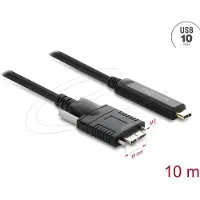 DeLOCK 83632, 10 m, USB-C, Micro-USB B, USB 2.0, 10 Gbit/s, noir