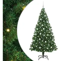 vidaXL Sapin de Noël artificiel Vert 210 cm PVC, Acier et Plastique