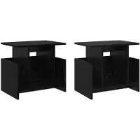 vidaXL Support TV, 2 pièces, noir, imitation chêne, matériau composite bois