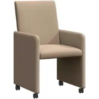 vidaXL : 2 chaises de salle à manger avec roulettes, revêtues en similicuir, couleur cappuccino