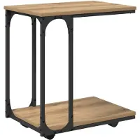 vidaXL Table d'appoint avec étagère Chêne artisanal 50 x 35 x 55,5 cm