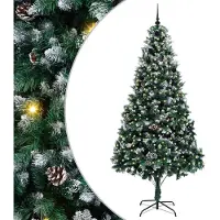 vidaXL Arbre de Noël artificiel avec 300 LED avec support Vert 240 cm