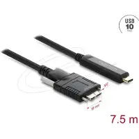 DeLOCK 83629, 7,5 m, USB-C, Micro-USB B, USB 2.0, 10 Gbit/s, noir