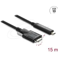 DeLOCK 83681, 15 m, USB-C, Micro-USB B, USB 2.0, 10 Gbit/s, noir
