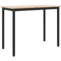 vidaXL Table Naturelle 100 x 50 x 77 cm Ingénierie Bois et Acier