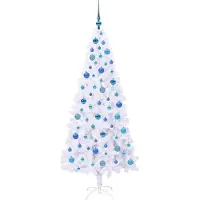 vidaXL Sapin de Noël artificiel avec 300 LED Blanc 180 cm PVC et Acier