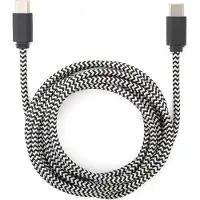 Kikkerland Câble tressé USB Type C Noir et Blanc