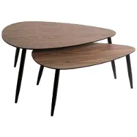 Atmosphera 2er-set couchtisch gigone "mileo" nussbaum l88 98cm - créateur d'intérieur