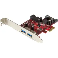 StarTech.com .com Carte contrôleur PCI Express à 4 ports USB 3.0 - 2 externes 2 internes - Adaptateur PCIe avec alimentation SATA