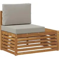 vidaXL Ensemble de canapés d'extérieur avec coussins 2 pièces Naturel et gris clair