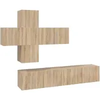Syfax Ensemble de meubles TV 7 pcs Chêne sonoma Bois d'ingénierie
