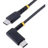 StarTech.com .com Câble de Charge USB C de 2m - Cordon USB-C, 60W PD 3A - Câble USB C Coudé Noir - Fibre Aramide Robuste - Câble USB 2.0 Type C - Chargeur Rapide USB C