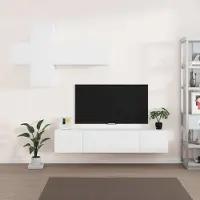 Prolenta Maison Exclusive - Ensemble de meubles TV 7 pcs Blanc Bois d'ingénierie