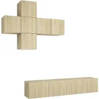 Syfax Ensemble de meubles TV 7 pcs Chêne sonoma Bois d'ingénierie