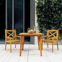 The Living Store Table de jardin 85x85x75 cm bois massif acacia