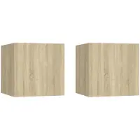 Syfax Meubles TV muraux 2 pcs Chêne sonoma 30,5x30x30 cm
