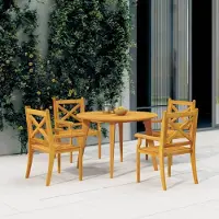 Prolenta Maison Exclusive - Table de jardin Ø 110 x 75 cm en bois massif d'acacia