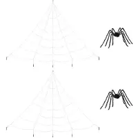 vidaXL Décoration d'araignée d'Halloween avec toiles 2 pcs noir et blanc