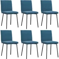 vidaXL Chaises de salle à manger 6 pcs. Bleu velours