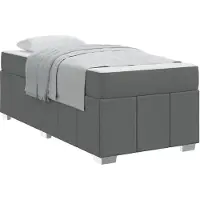 vidaXL Cadre de lit avec matelas gris foncé 90 x 200 cm Tissu