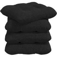 vidaXL Coussins de siège 4 pcs Noir 40 x 40 x 12 cm tissu