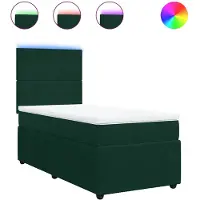 vidaXL Lit boxspring avec matelas vert foncé 90x190 cm velours