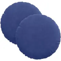 vidaXL Coussins de siège 2 pcs Bleu police Ø 40 x 13 cm Velours
