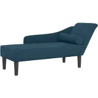 vidaXL Chaise longue avec coussin bleu velours